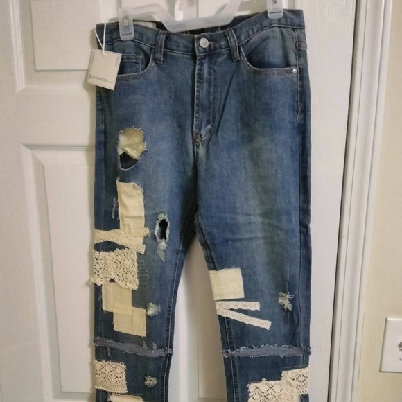 Val Kristopher Patchwork Straight Leg Jean - Picture 6 of 14
